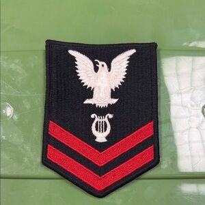 Black and Red Military embroidered naval Patch
